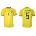 Günstige Brasilien Casemiro #5 Heim Fussballtrikot WM 2022 Kurzarm